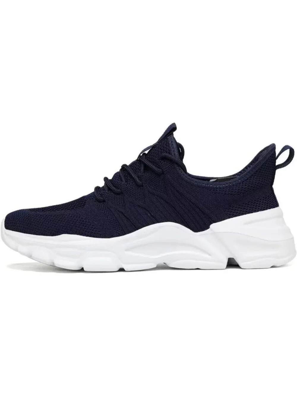 Men's Blue Rubber Non Slip Breathable Lightweight Fashion Athletic Sneakers